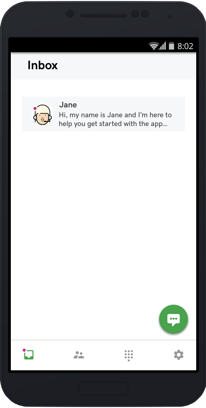 Voicemail explanation in chat