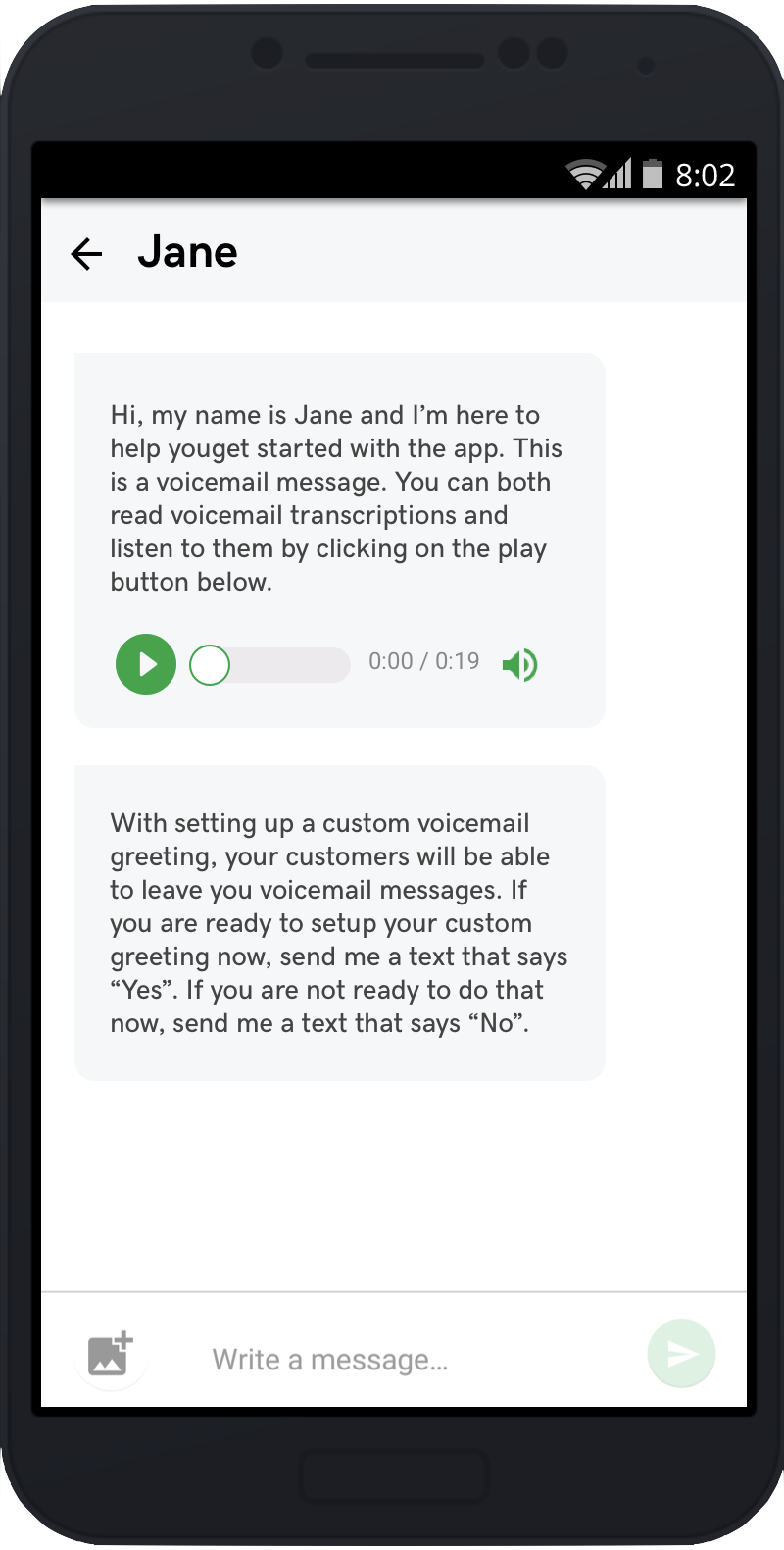 Chat continuing onboarding flow