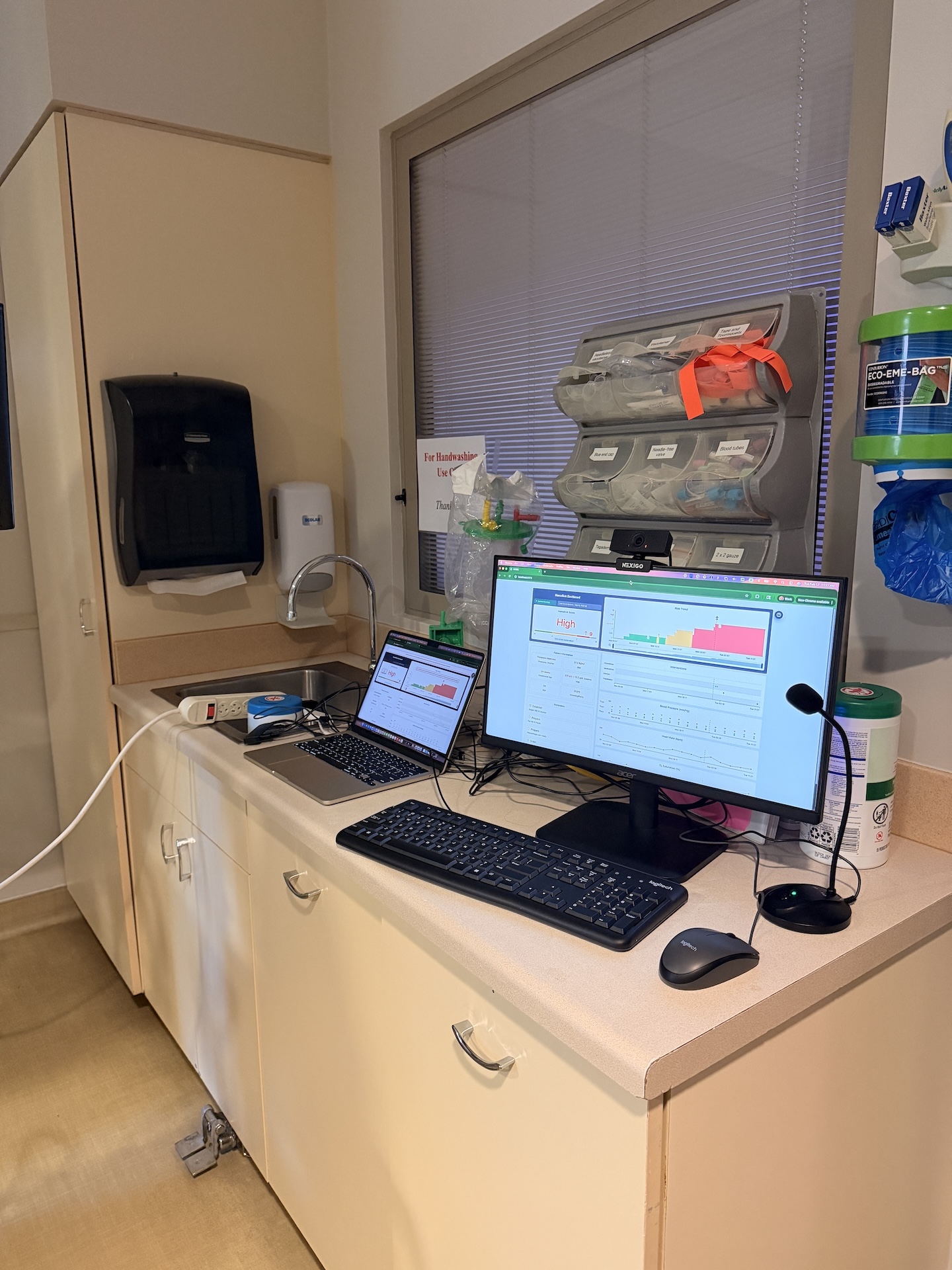 Hospital presentation image showing HemoRisk product context and value